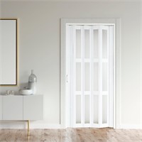 38X80in Accordion Door  White  with Hardware