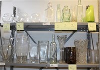 2 Shelf lots-27 asstd vases and bottles