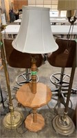 Wood base floor lamp