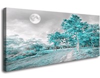 New Simple Life Green Moon Tree landscape Canvas W