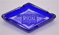 Camel Special Lights Cobalt Blue Glass Ashtray