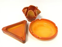 (3) Pieces Bittersweet Orange Slag Glass