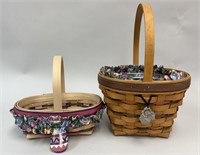 2 Easter Baskets - Longaberger 1997 Large and