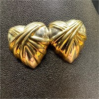 Sterling Silver Two-Tone Heart Earrings