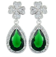Pear 5.50ct Emerald Teardrop Dangle Earrings
