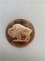 Buffalo 1 oz. copper round