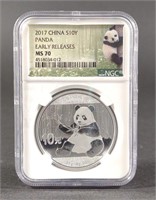 2017 China S10Y NGC MS70 Coin