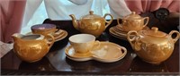 15 pc partial orange color tea set