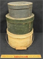 3 GREAT EARLY PANTRY BOXES WITH ALL ORIGINAL PAINT