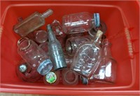 Large Tote Full of Antique Bottles Jars