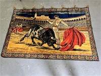 Lg VTG Bull Fighter Tapestry Bull Fighting