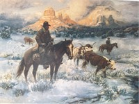 Joe Beeler "Cold Day On The Trail" 26X18