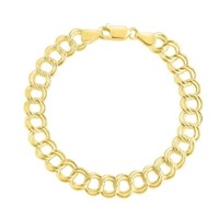 18k Gold Pl Sterling Double Chain Bracelet