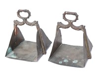 Pair of Brass Stirrups, 17th-18th c. Style