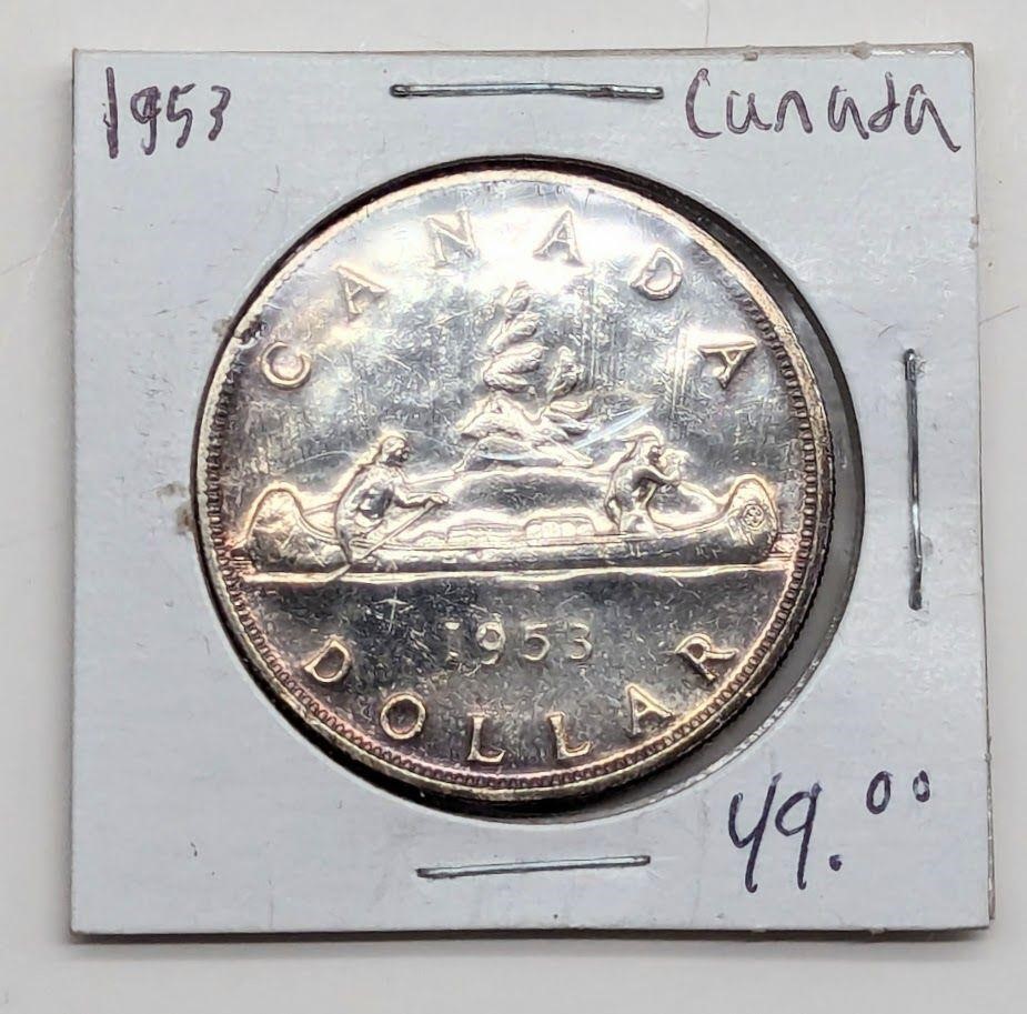 1953 Canadian Silver Dollar Coin