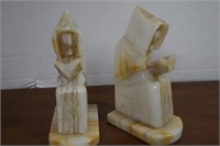 Onyx Monk Book Ends, Some Chips,See Photos