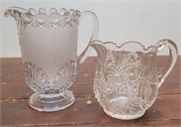 2 Westmoreland vintage glass pitchers