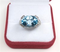 Sterling Silver Light Blue Topaz Ring