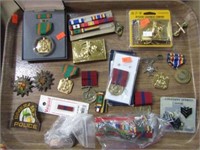 MILITARY MEDALS, RIBBONS, BUCKLES & INSIGNIAS