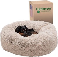 ULN - Furhaven 30" Round Medium Donut Dog Bed Plus