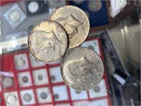 LOT OF 3 SILVER 40% KENNEDY HALF DOLLARS