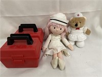 Vintage nurse toys with first aid kits