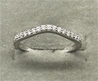 14kt White Gold Band 1/8 TCW Diamond Band