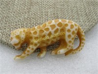 Vintage Leopard Brooch, Acrylic, 2" by 1", 1980's