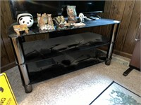 Modern Glass Two Tier Entertainment Stand