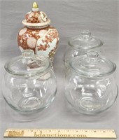 Kutani Style Ginger Jar & Glass Jars