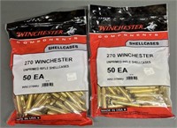 100ct Winchester .270 Win Brass