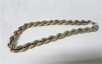 Sterling silver necklace, 14" long, 87 gms