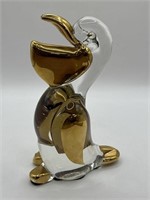 Murano Art Style Glass Pelican 7 1/2”