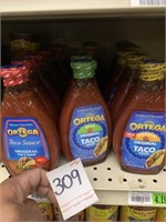 Bottles of Ortega Taco Sauce