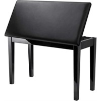 E9347  Black Duet Piano Bench with Storage