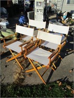 Lot (4) Director Style Lawn Chairs