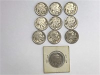 Collection Of 10 Buffalo Nickels