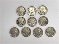 Collection Of 10 Buffalo Nickels