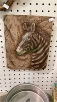 Zebra head relief on heavy resin easures 10 x 8.