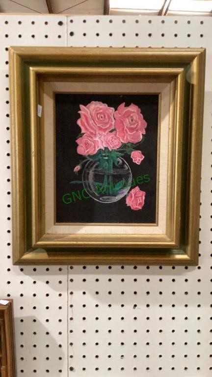 Beautiful original painting of pink roses in a