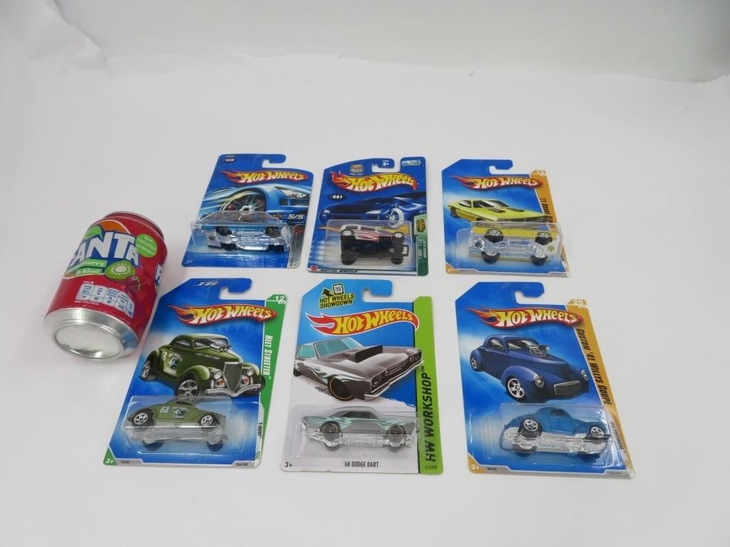 6 voitures Hot Wheels die cast