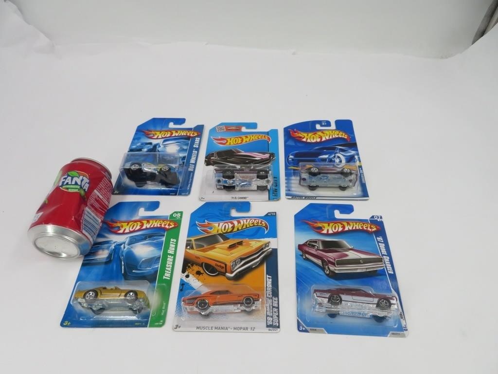 6 voitures Hot Wheels die cast