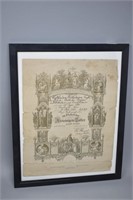 1881 Framed Baptismal Certificate