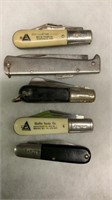 5 Adv Vtg Pocket Knives