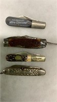 4 Vtg. Adv Pocket Knives