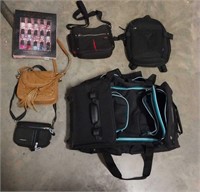 Roll duffel bag, mini backpack, purse & nailpolish