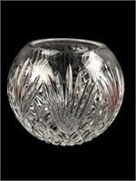 Tyrone Crystal Round Bowl, Signed - 6"H