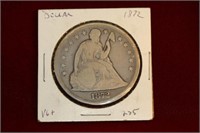 1872 Seated Dollar VG Coin