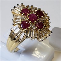 $300 S/Sil Ruby Cubic Zirconia Ring