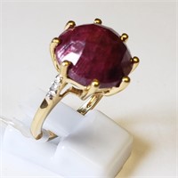 $300 S/Sil Ruby  Diamond Ring